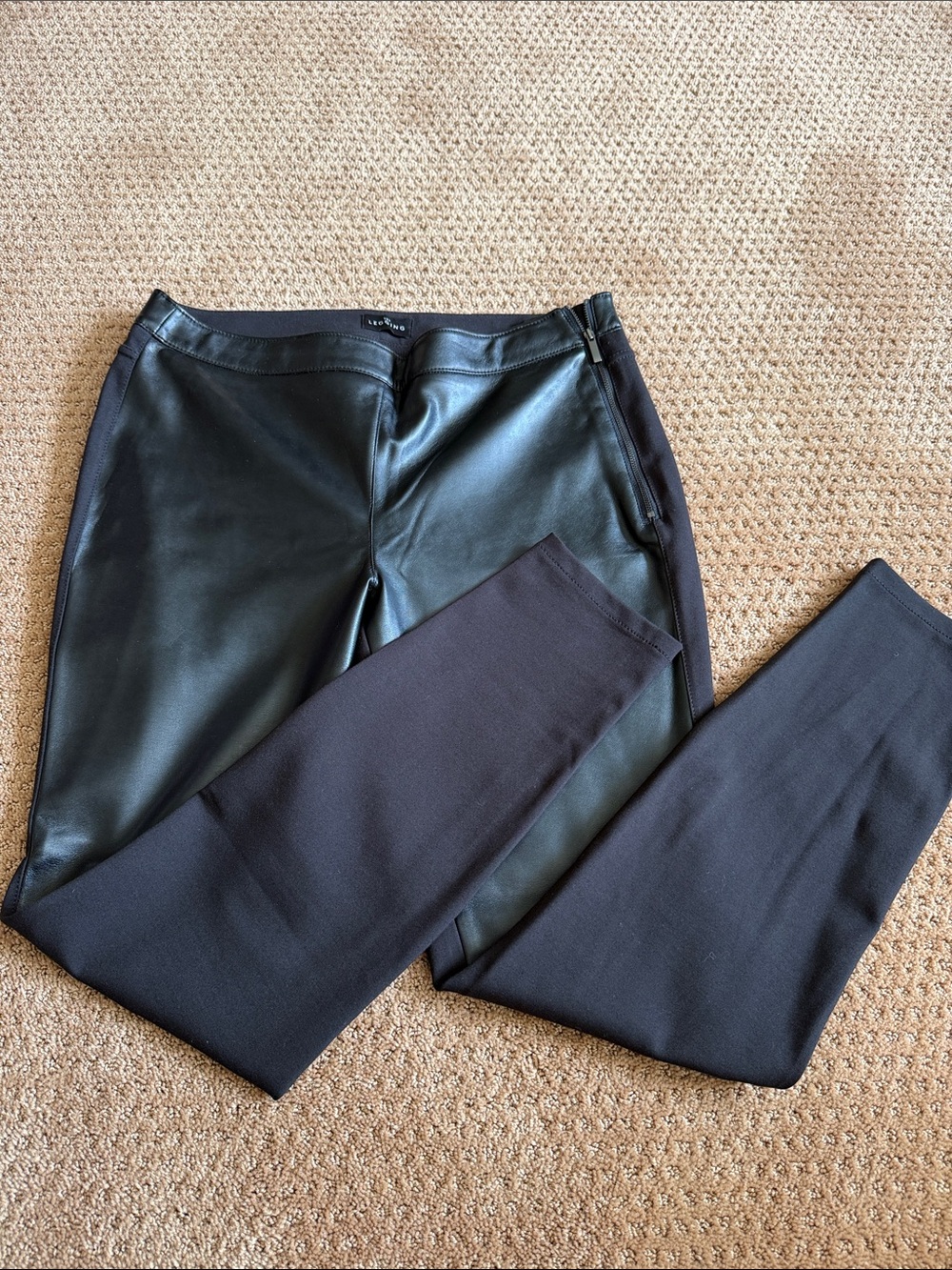 White House Black Market Black Faux Leather Front Leggings